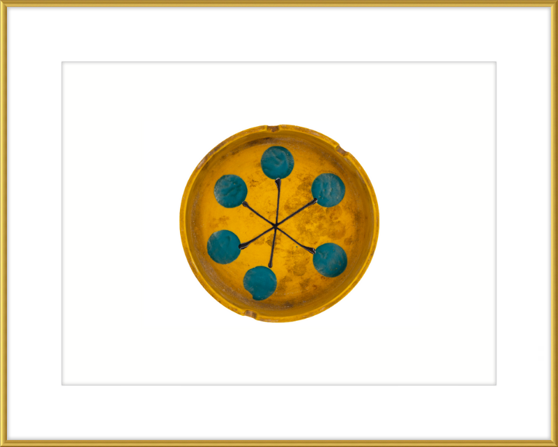 Japanese Mid-Century Geometric Ashtray Wall Art