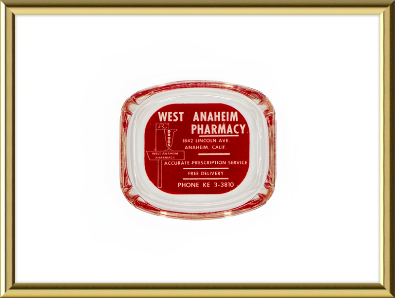 West Anaheim Pharmacy Ashtray Wall Art