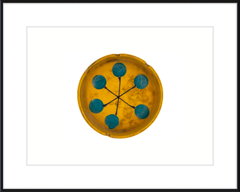 Japanese Mid-Century Geometric Ashtray Wall Art
