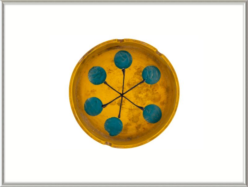 Japanese Mid-Century Geometric Ashtray Wall Art
