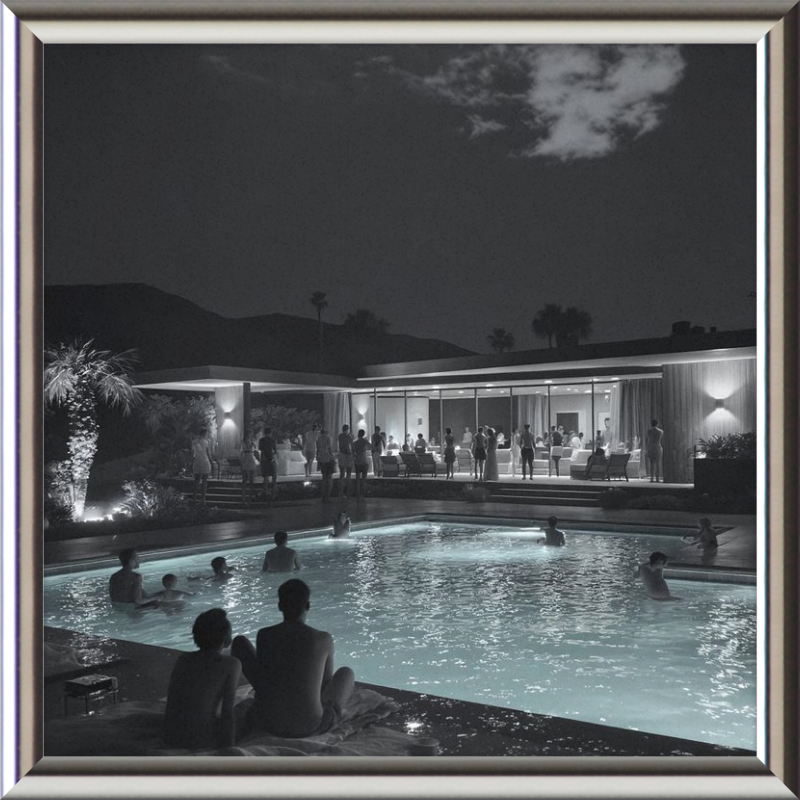 Palm Springs Pool Party Framed Art