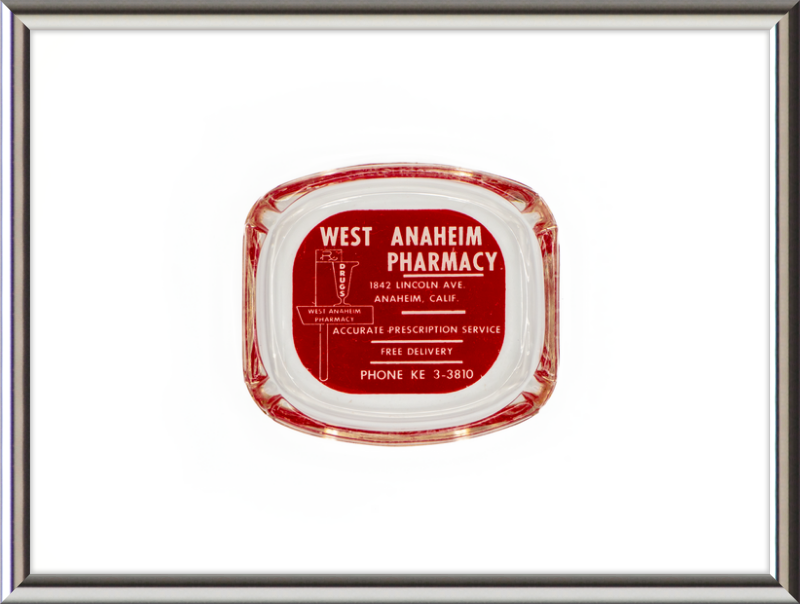 West Anaheim Pharmacy Ashtray Wall Art