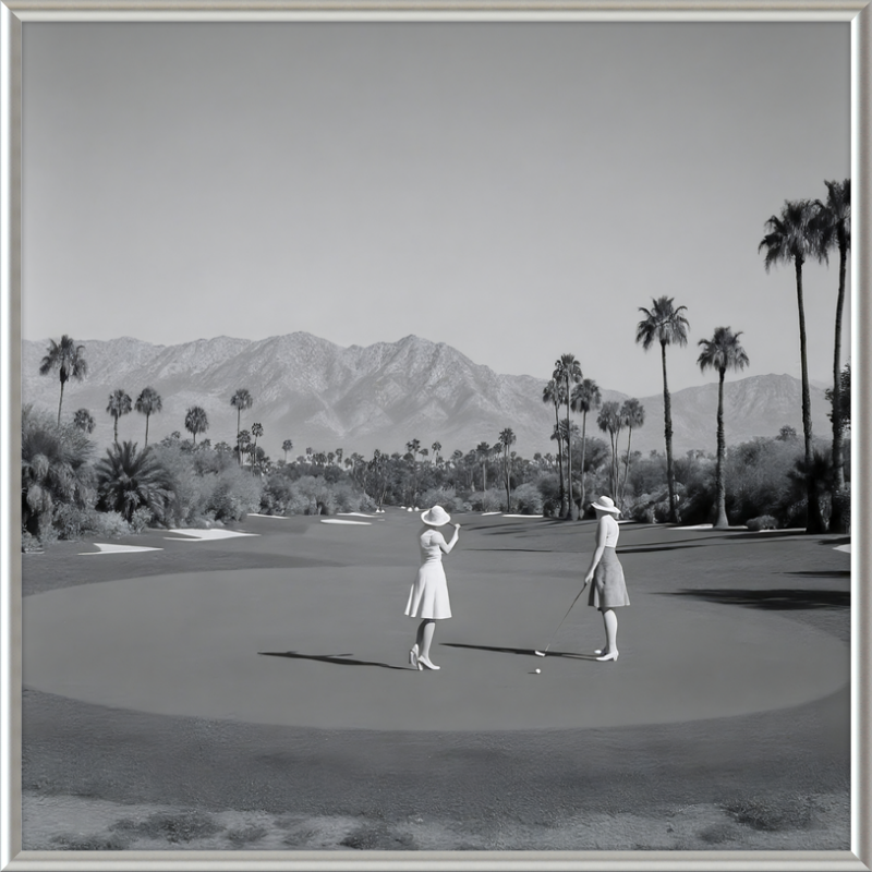 Women Golfing Palm Springs Framed Art
