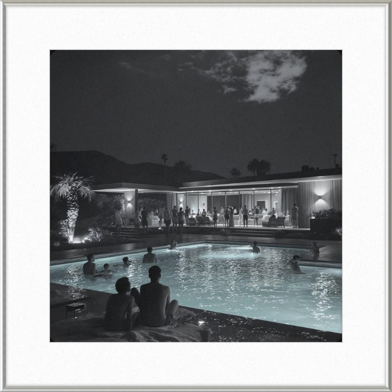 Palm Springs Pool Party Framed Art